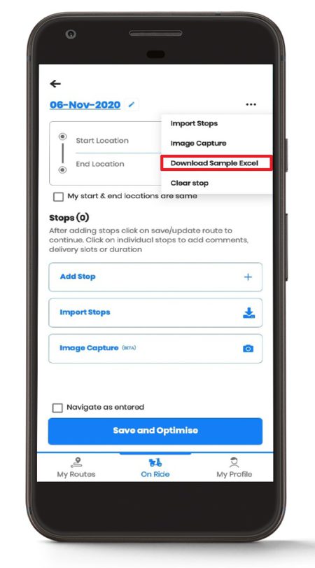 Wéi Import Excel an Zeo Route Planner, Zeo Route Planner