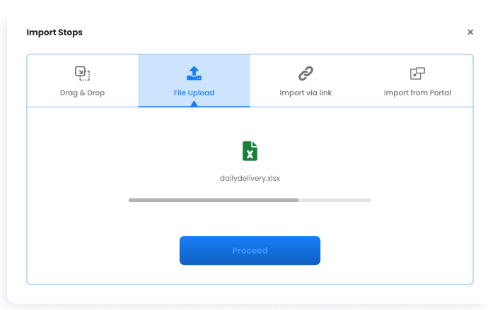 Import multiple stops from Excel, Zeo Route Planner