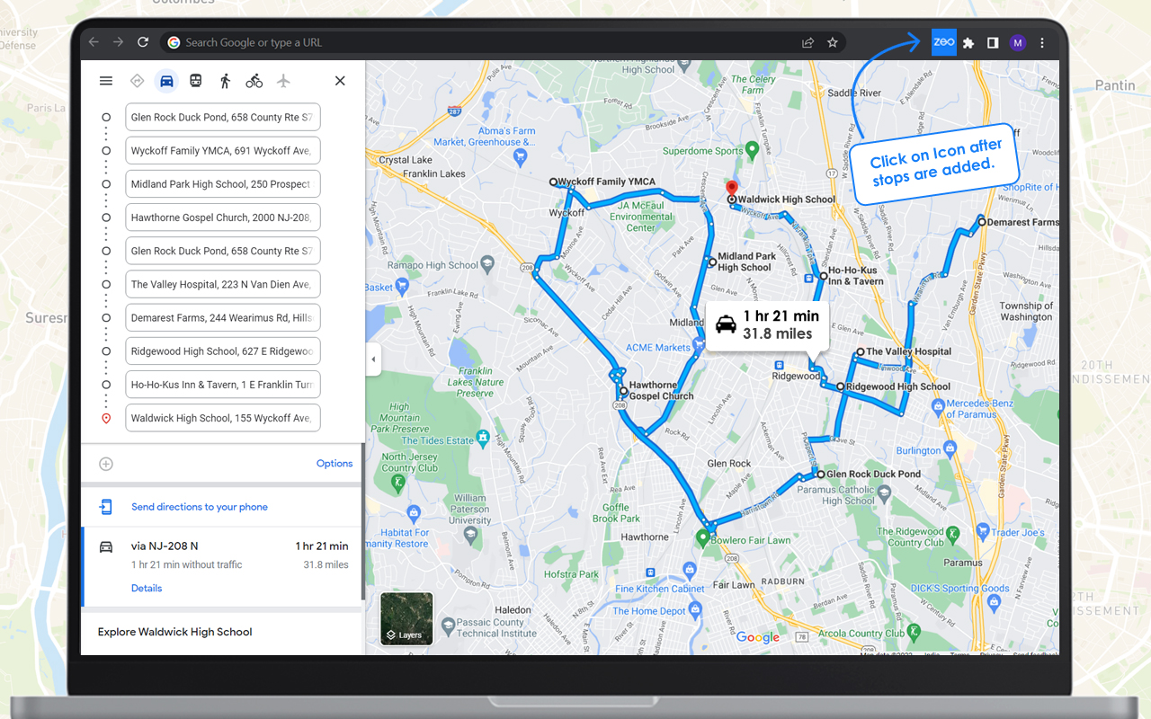 Flujo 3, Planificador de rutas Zeo