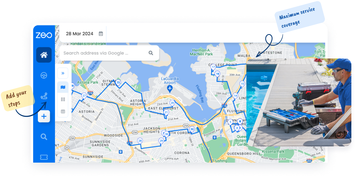 Industri: Perkhidmatan Kolam, Perancang Laluan Zeo